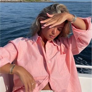 Djerf Avenue Breezy Shirt Apricot